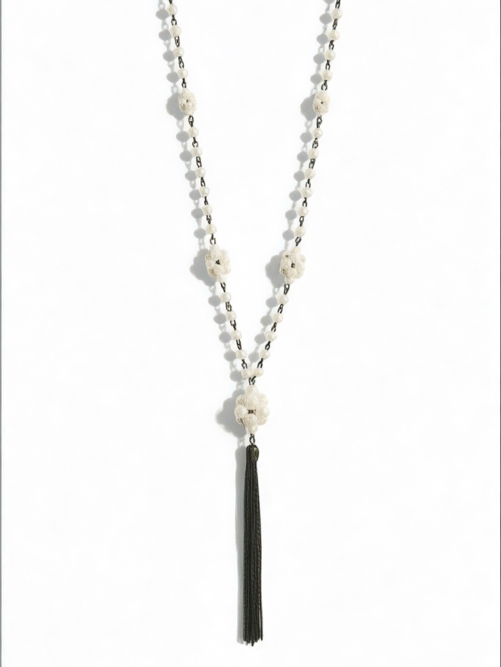 Vintage Pearl Lariat Style Necklace Boho
